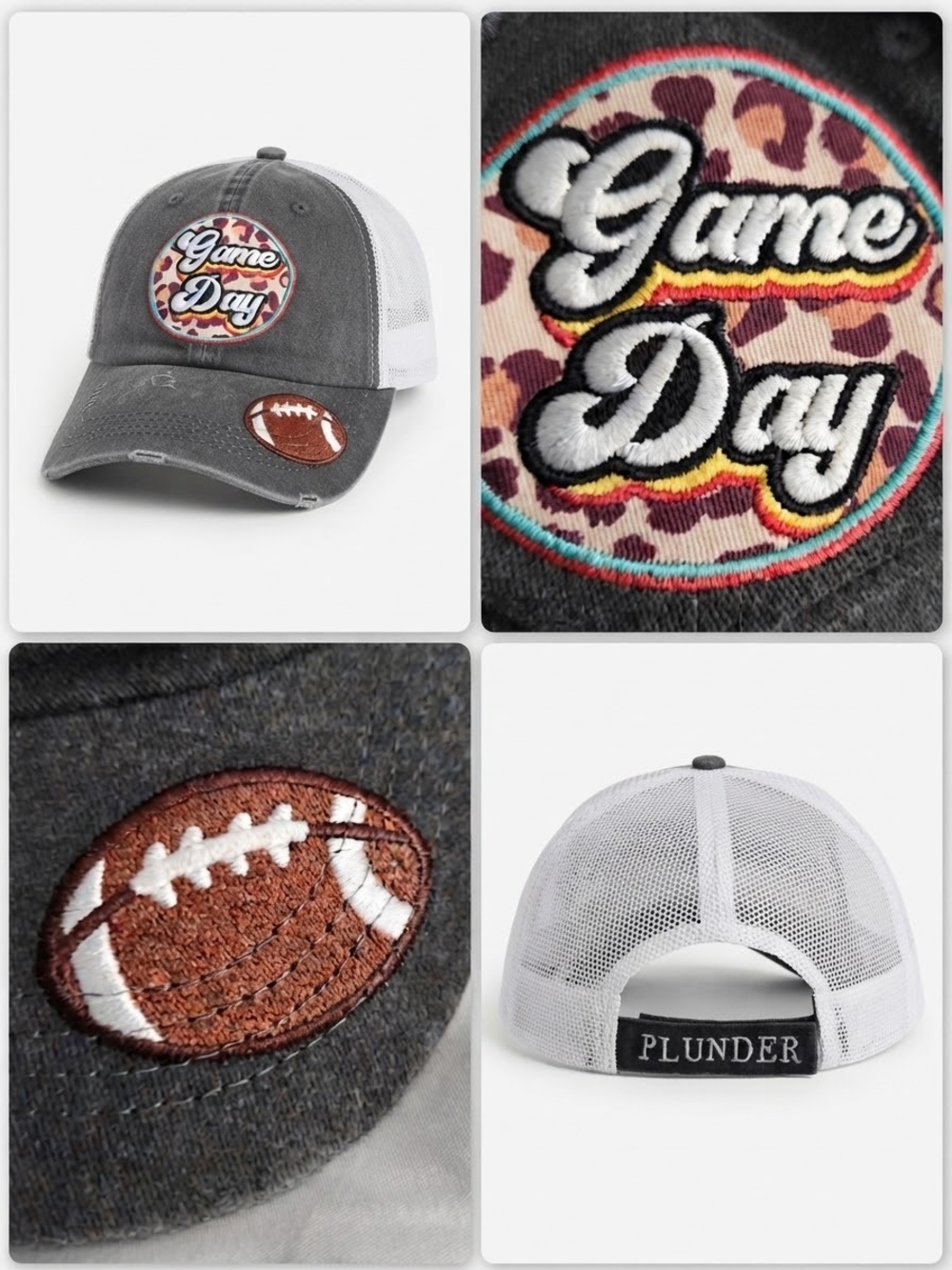 Plunder 'Game Day' Gray & White Trucker Hat
